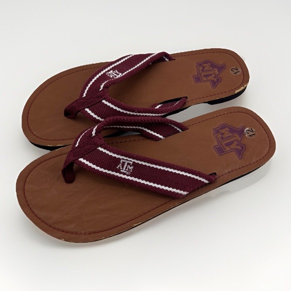 Texas A&M University Mens Flip‎ Flops Size 11/12 New Men's Lonestar Flip - Picture 1 of 16